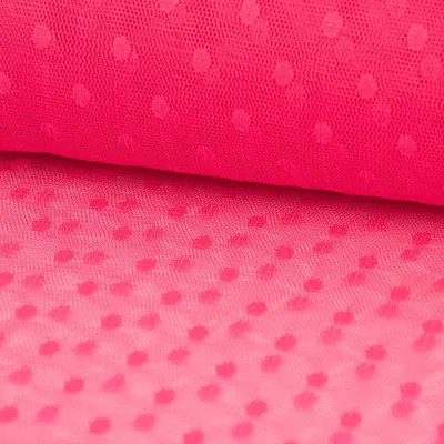 Produktbild von Tüll Meterware weich Brauttüll Punkte pink 160cm