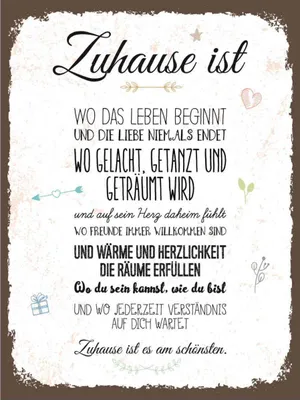 Produktbild von vianmo Holzschild 40x30 cm Zuhause ist wo das Leben beginnt Spruch Zitat