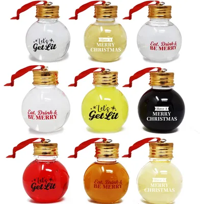 9-teiliges Weihnachtskugel-Set, transparent, befüllbar, 48 g