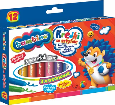 Obrázok produktu pre KIK KX5480 BAMBINO Pastelky v tyčinke 12 ks