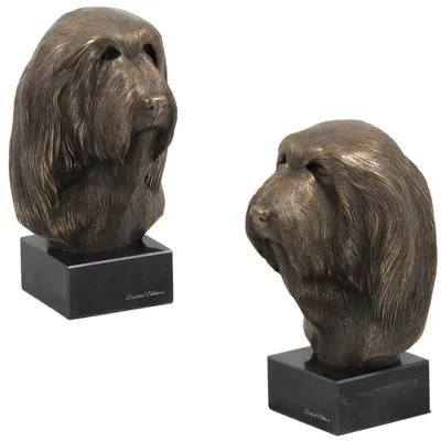 Image de Art-Dog Buste – Collie Barbu – moulage en poudre de bronze et résine
