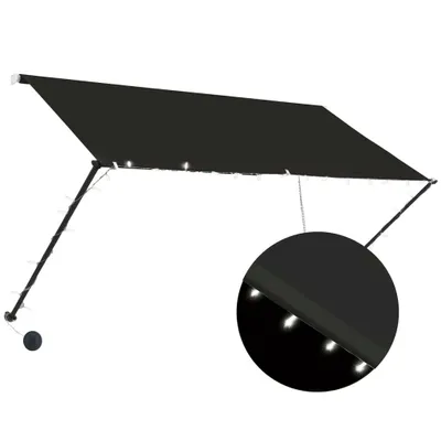 Image de vidaXL Store rétractable avec LED 250×150 cm Anthracite