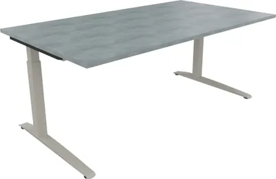 Produktbild von Schreibtisch Kufe Einzels. Quadrat B1800xT1000xH650-850 si/Beton hell