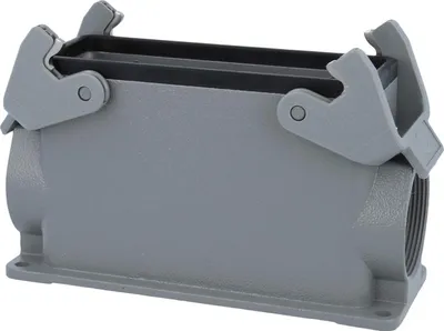 Produktbild von HARTING Han 24B Sockelgehäuse hoch, 2xM40 seitlicher Kabelabgang, mit 2 Querbügeln Verschraubung M40 Klemmbereich