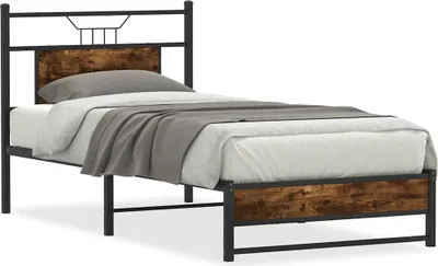 Produktbild von vidaXL Bettgestell ohne Matratze Räuchereiche 90x190 cm Holzwerkstoff