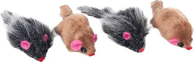 Zdjęcie produktu dla Karlie Play Mice - zabawka dla kota - kocimiętka - plusz - szary/brązowy -