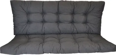 Produktbild von Rattani Gartenmöbelpolster anthrazit, Sitzkissen 160x50 cm & Rückenkissen 160x55 cm. Für Hollywoodschaukel, Gartenschaukel, Gartenbank. Premium, 80% Baumwolle, 20% Polyester, lichtbeständig, langlebig, feste Füllung.