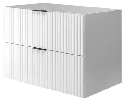 Zdjęcie produktu dla Szafka łazienkowa, biała z czarnym uchwytem, 80 x 57 x 46 cm