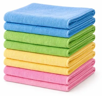 Produktbild von 16er Set Mikrofasertücher 38x38 cm 210g/m² Trockentuch 4 Farben je 4 Stück Poliertuch Autopflege Reinigungstuch Autotuch Fenstertuch fusselfrei saugstark Putztuch kratzfrei für Haushalt Auto Gewerbe