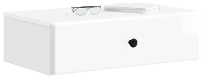 Produktbild von vidaXL Wandmontierter Beistelltisch Hochglanz Weiß 59 x 34,5 x 17 cm