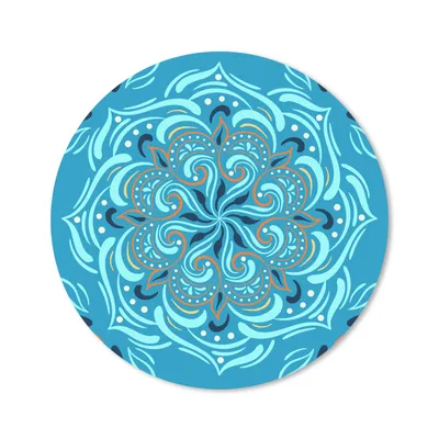 Produktbild von MuchoWow® Mauspad Mousepad Mandala - Blau - Orange - Muster 30x30 cm - Mousepads - Maus Mat - Pad - Mausunterlage - Tischunterlage - Schreibtischmatten