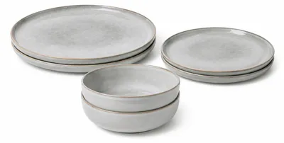 Obrázok produktu pre 6-dielna keramická jedálenská sada Shadow pre 2 osoby – sivá, Clay