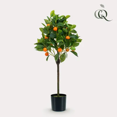 Image de Green boutiQ - Plante artificielle - Citrus Sinensis - Sinaasappelboom - 75 cm - Orange - Sans entretien - Haute qualité