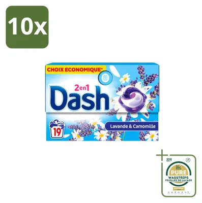 Produktbild von 10 x Dash 2-in-1 Waschmittel-Pods Lavendel & Kamille - Vorratspackung - 10 Stücke