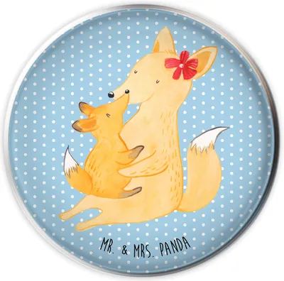 Produktbild von Mr. & Mrs. Panda Ablaufgarnitur Fuchs Mama - Blau Pastell - Geschenk, waschbeckenstöpsel, Waschbecken Stopfen, Abfluss-Stöpsel, Schoß, Mutter, Mami, Stöpsel, Schwester