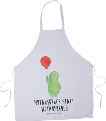 Produktbild von Mr. & Mrs. Panda Kochschürze Schildkröte Luftballon - Weiß - Geschenk, Küchenschürze, Kellnerschürze, Motivationsspruch, Schürze, Gastro-Schürze, Ballon, Kochkleidung