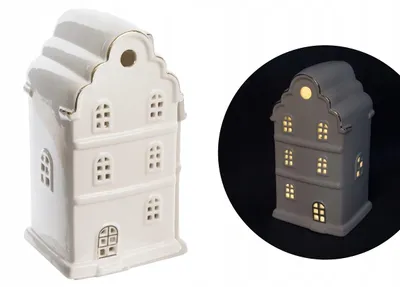 Produktbild von Keramikhaus LED Dekoration weiß mit Beleuchtung