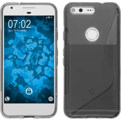 Produktbild von PhoneNatic Case kompatibel mit Google Pixel - grau Silikon Hülle S-Style + 2 Schutzfolien
