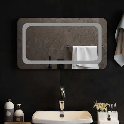 Zdjęcie produktu dla Lustro łazienkowe LED przezroczysty 70 x 40 cm szkło hartowane
