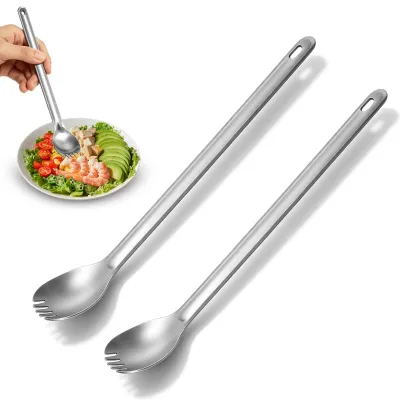 Produktbild von Solidchoice – Set aus 2 langen Titanlöffeln für Camping
