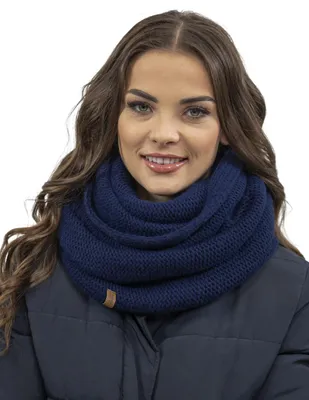 Productafbeelding van VIVISENCE Loop Sjaal, gebreid, dubbel geluid, ideaal voor warmte op koude winterdagen, model 7103, dun