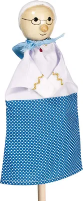 Image de goki 51990 Marionnette Grand-mère, blanc/bleu