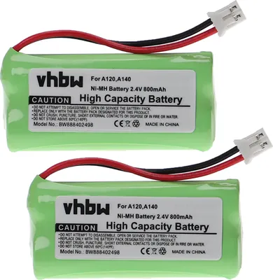 Produktbild von vhbw 2x Akku kompatibel mit Siemens Gigaset A260 DUO, AL110a, A260 TRIO, A260, A265, A345, AL110 schnurlos Festnetz Telefon (800 mAh, 2,4 V, NiMH)