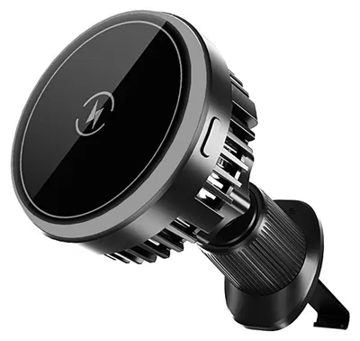 Magnetische kabellose Autoladehalterung, 15 W, automatische Ausrichtung, schwarz