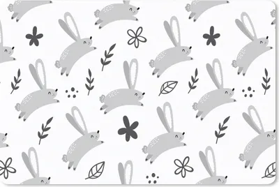 Produktbild von MuchoWow® Schreibtischunterlage Hase - Tiere - Muster 60x40 cm - XXL Mauspad - Großes Mauspad