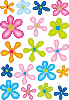 Produktbild von Hermann Schütz Aufkleber Blumen-Set bunt Bogengröße: 300x200mm, 18 Motive