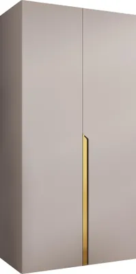 Produktbild von MIRJAN24 Kleiderschrank Mila 1 100, Schlafzimmer, Kleiderschrank, mit zwei Drehturen und mit Kleiderstange, Modern, Garderobenschrank (Farbe: Cashmere + Gold)