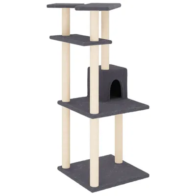 Zdjęcie produktu dla vidaXL Drapak z sizalowymi drapakami ciemnoszary 123 cm