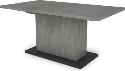 Produktbild von byLIVING Esstisch Athen, 160-200x90 cm, Tischplatte und Säule Melamin Beton-Optik, Bodenplatte Melamin Anthrazit