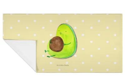 Produktbild von Mr. & Mrs. Panda Handtuch Avocado Pfeifen - Gelb Pastell - Geschenk, gesichtshandtuch, Baumwollhandtuch, Flauschtuch, Abnehmen, Diät, 50x100, Frotteehandtuch, Ernährung