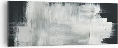 Produktbild von Bild auf Leinwand - Leinwandbild - Einteilig - Abstraktion Schwarz Weiß - 140x50cm - Wand Bild - Wanddeko - Wandbilder - Leinwanddruck - Bilder - Wanddekoration - Leinwand bilder - AB140x50-4173