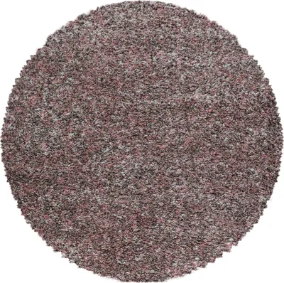 Produktbild von Teppich Wohnzimmer Hochflor Rosa 80x80 Rund Meliertes Design aus Polypropylen