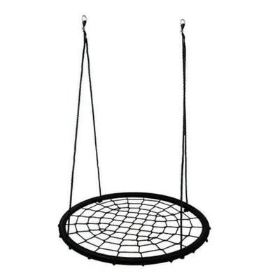 Image de Balançoire nid 100x100cm pour enfants Balançoire de jardin jusqu'à 150kg Noir