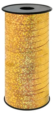 Produktbild von Geschenkband / Ballonband / Polyband / Kräuselband - holografisch gold 92m