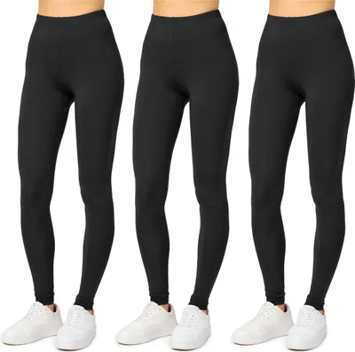 Produktbild von Merry Style 3 Pack Damen Lange Leggings aus Viskose (Schwarz/Schwarz/Schwarz, XS) MS10-143