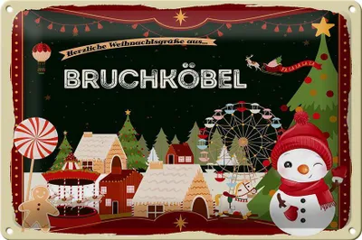 Produktbild von Blechschild Weihnachten Grüße BRUCHKÖBEL 30x20cm
