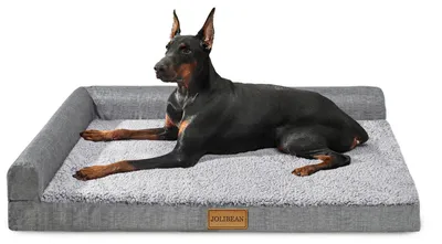 Image de Lit orthopédique pour chien, couleur gris, dimensions 122x76 cm