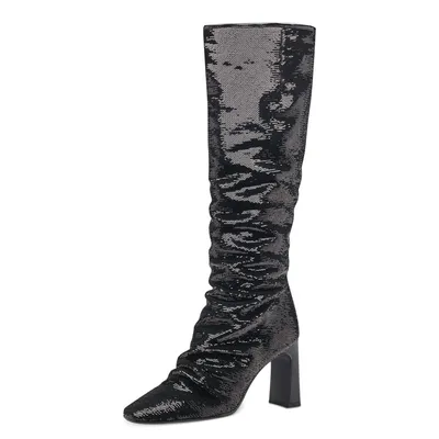 Zdjęcie produktu dla Tamaris damskie botki party longshaft glitter square toe eleganckie 1-25057-29, rozmiar:40 EU, kolor:Czarny