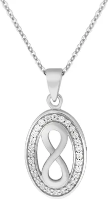 Produktbild von Zeeme Silber Halskette 925/- Sterling Silber 45cm weiß Zirkonia weiß 500245323