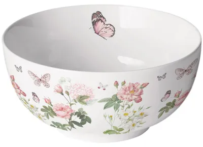 Imagen del producto de Recipiente pequeño, cuenco pequeño, diámetro 14 cm, altura 6,5 cm, colección Amelia, color blanco, diseño de mariposas