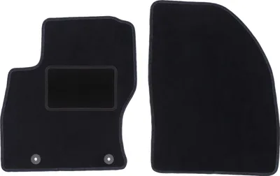 Produktbild von Velours-Fußmatten Vorne passend für Ford Focus MK2 (Kombi, Limousine, Schrägheck, Bj. 2004-2011) –  schwarz, passgenau, mit Befestigungen set 2 Stk. - STANDARD