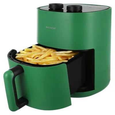 Heißluftfritteuse 4,5 l, 1400 W, 8 Programme, 200 °C, grün
