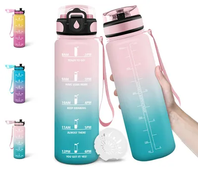 Obrázek produktu pro Láhev na pití Motswedi, 500 ml, bez BPA, láhev na vodu, nepropustný uzávěr, nepropustné láhve na pití, s časovými značkami, dětské láhve na pití