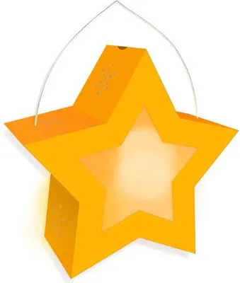 Produktbild von Laternen Bastelset Twinkle Star Neon leuchtgoldgelb