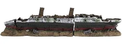 Productafbeelding van Aquarium Decoratie Schip - Gezonken Wrak - Aquarium Landschap - Gesplitste Structuur - 38.5 cm - Gekleurd