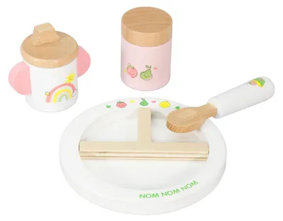Produktbild von Heless Puppen-Fütterset Holz, 4-tlg